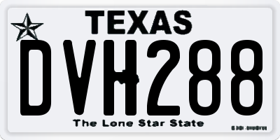 TX license plate DVH288