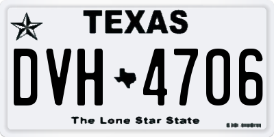 TX license plate DVH4706