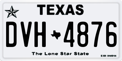 TX license plate DVH4876