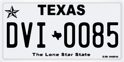 TX license plate DVI0085