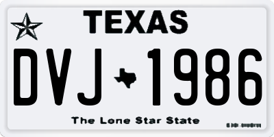 TX license plate DVJ1986