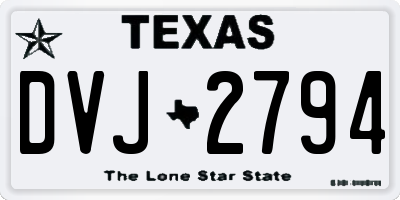 TX license plate DVJ2794