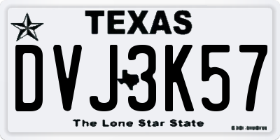 TX license plate DVJ3K57