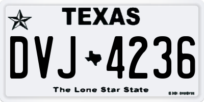 TX license plate DVJ4236