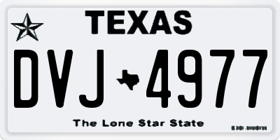 TX license plate DVJ4977