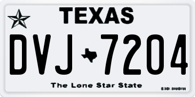 TX license plate DVJ7204