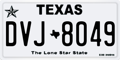 TX license plate DVJ8049