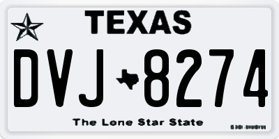 TX license plate DVJ8274