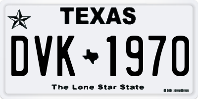 TX license plate DVK1970