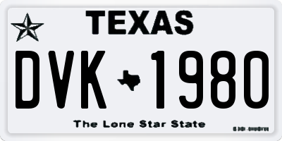 TX license plate DVK1980