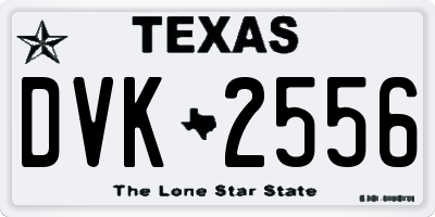 TX license plate DVK2556