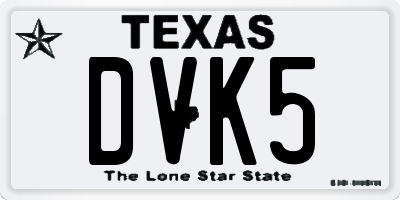 TX license plate DVK5