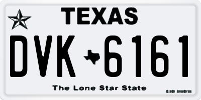 TX license plate DVK6161