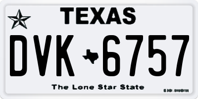 TX license plate DVK6757