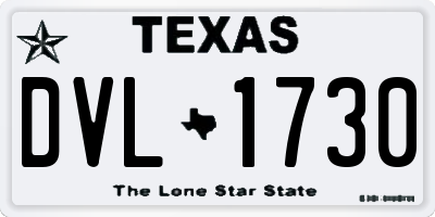 TX license plate DVL1730