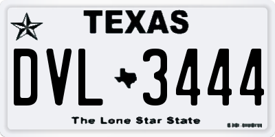 TX license plate DVL3444