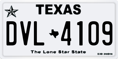 TX license plate DVL4109