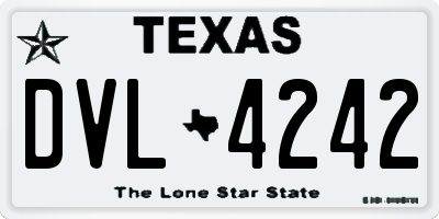 TX license plate DVL4242