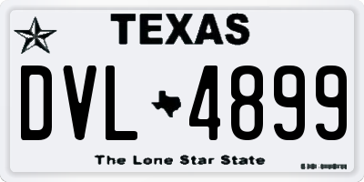 TX license plate DVL4899