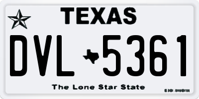 TX license plate DVL5361
