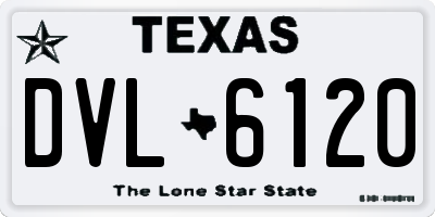 TX license plate DVL6120