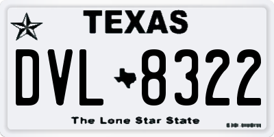 TX license plate DVL8322