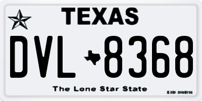 TX license plate DVL8368