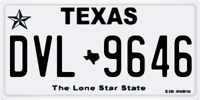 TX license plate DVL9646