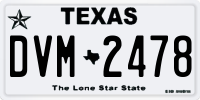 TX license plate DVM2478