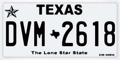 TX license plate DVM2618