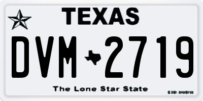 TX license plate DVM2719