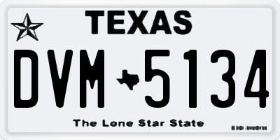 TX license plate DVM5134