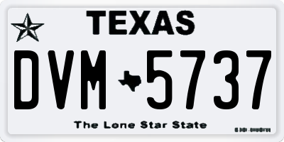 TX license plate DVM5737