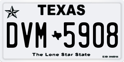 TX license plate DVM5908