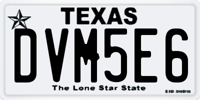 TX license plate DVM5E6