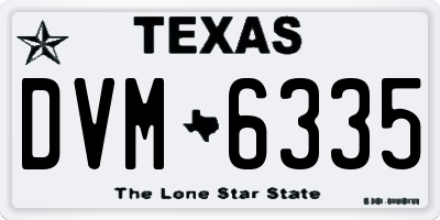 TX license plate DVM6335