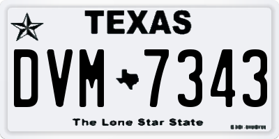 TX license plate DVM7343