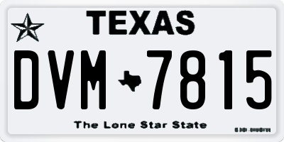 TX license plate DVM7815