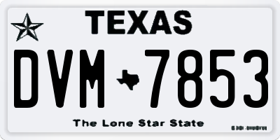 TX license plate DVM7853