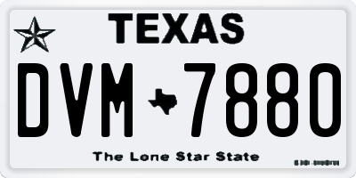 TX license plate DVM7880