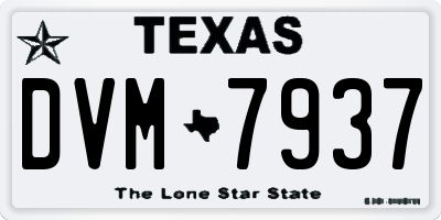TX license plate DVM7937