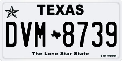TX license plate DVM8739
