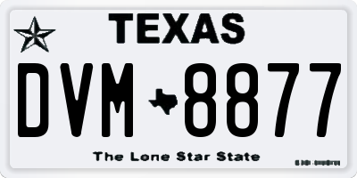 TX license plate DVM8877