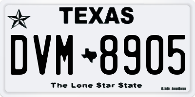 TX license plate DVM8905