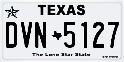 TX license plate DVN5127