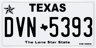 TX license plate DVN5393