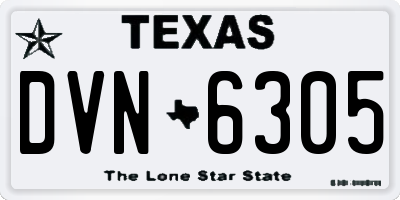 TX license plate DVN6305