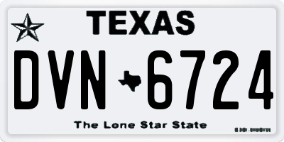 TX license plate DVN6724