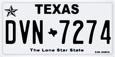 TX license plate DVN7274
