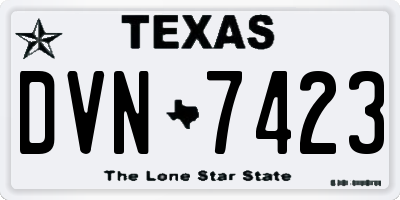 TX license plate DVN7423